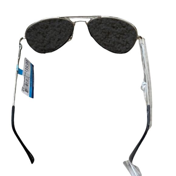 Estrada Shiny Silver Polarized Sunglasses with Blue Mirror Lenses - OnePolarized - Picture 3 of 7